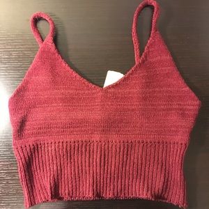 NWT Dry Goods maroon knit crop top tank size M / L